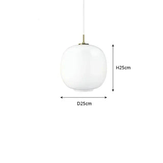 White Glass Pendant Light – Minimalist Kitchen Pendant Lamp with LED Lighting