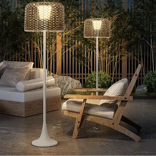 Woven Metal Garden Lamp – Outdoor Solar Lights | Braided Metal Lamp by Lumavera
