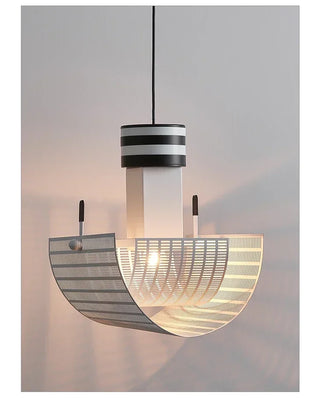 Black White Pendant Lamp – Modern LED Cord Light With Rotary Switch Control