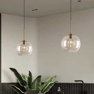 Scandi Pendant Light – Adjustable Nordic Glass Lamp with Soft Ambient LED Lighting