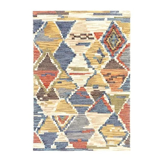 moroccan rug woven recycled polyester marrakesh style floor front view