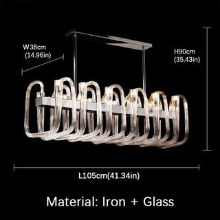 Glass Chandelier – Modern Clear Glass Pendant with Integrated LED Lighting