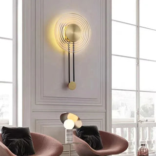 Nordic Wall Lamp – Modern Wall Sconce with Black Gold Frame & Amber Diffuser
