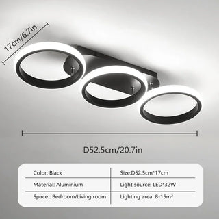 Modern Aluminum Ceiling Light – Black LED Fixture | Energy Efficient Lighting
