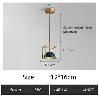 Copper Pendant Light – Minimalist Polished Copper Finish LED Bedroom Lighting