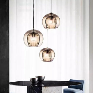 Painted Glass Pendant Light – Elegant Beehive Pendant Lamp with LED Lighting