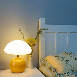Ceramic Table Lamp – Modern LED Bedroom Lighting With Soft Ambient Light