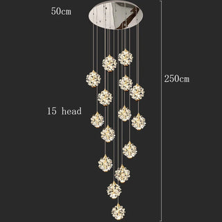 Modern Crystal Chandelier – Dimmable LED Pendant Light | Living Room Lighting