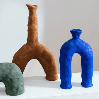 porto ceramic vases handmade colorful pottery vase artisan porcelain decor close-up