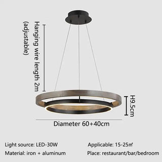Modern Iron Chandelier – Minimalist LED Dining Room Lighting | Polished Fixture