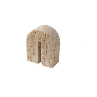 natural stone bookends handcrafted nordic travertine arch supports front view