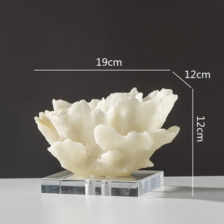 handcrafted resin coral figurine sculpture with crystal accents product view