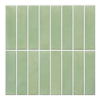 wall tile panels vinyl self adhesive eco friendly waterproof pastel green design front view