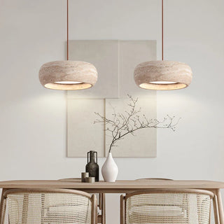 Yellow Travertine Pendant Light – Modern Ceiling Lamp for Living & Dining Rooms