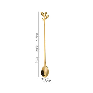 leaf spoon set durable stainless steel cutlery eco friendly utensils angle view