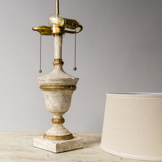 Beige resin table lamp — retro luxury ambient setting