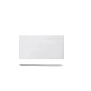 ceramic serving tray earthworks handcrafted rectangle porcelain display plate front view
