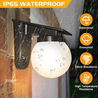 Art Deco Solar Light – Energy Efficient LED Garden Lighting Fixture | Weather Resistant Wall Sconce