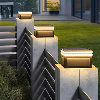 Outdoor Solar Lamp – Square Stainless Steel LED Garden Light | Weather Resistant Design