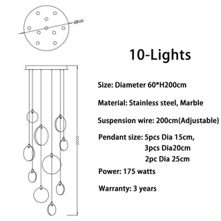 Copper Marble Chandelier – Modern Ceiling Light With Warm Ambient Lighting