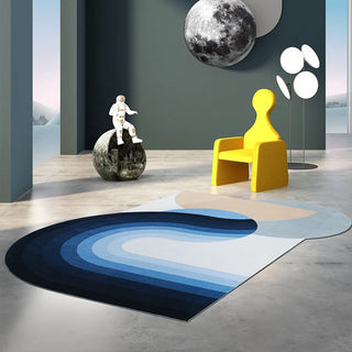 irregular carpet art italian luxury rug abstract non slip feature close-up