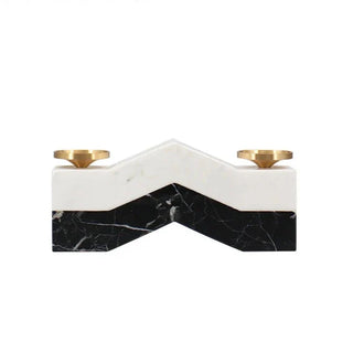 marble candle holder volakos marquina luxury gold plated contemporary decor front view