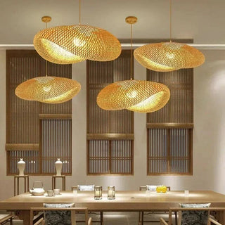 Rattan Chandelier – Modern Indoor Chandelier | Warm Ambient Lighting & Soft Relaxing Light
