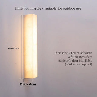 Marble-Effect Wall Light – Waterproof Outdoor Wall Sconce with LED Lighting
