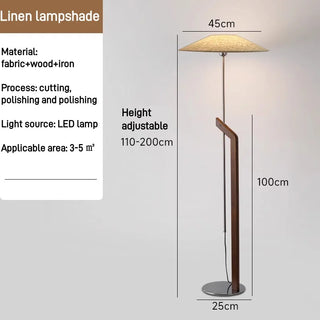 Minimalist Wooden Floor Lamp – Modern LED Lighting With Fabric Lampshade