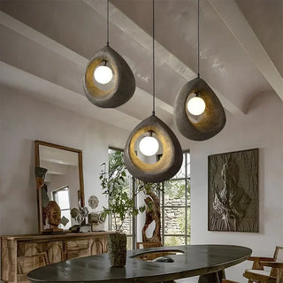 Wabi-Sabi Pendant Light – Handcrafted Organic Pendant Lamp with Soft LED Lighting