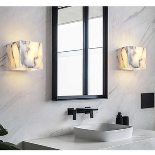 Black Stone Wall Light – Modern Bedroom Wall Lamp with Soft Ambient Lighting