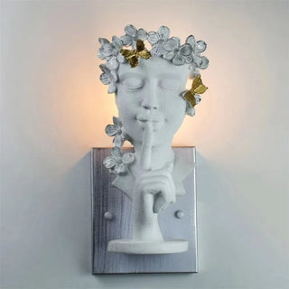 Decorative Wall Lamp – Sculpted Resin Butterfly Light With Gold Finish