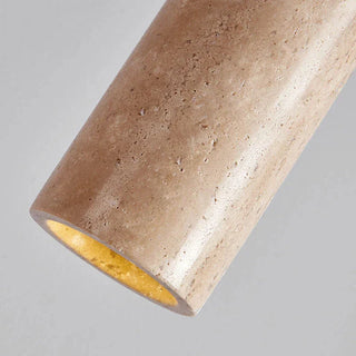 Modern Pendant Lamp – Natural Lampshade with Travertine Stone Design