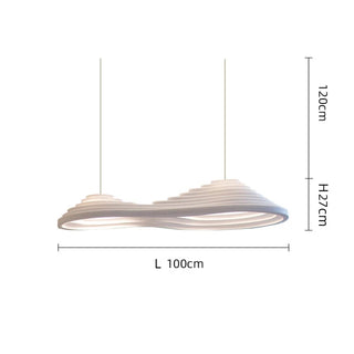 Suspension Moderne – Lampe à Suspension en Résine avec Abat-jour en Acrylique Blanc et Bordure en Fer
