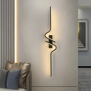 Black Aluminum Wall Sconce – Spiral Light Fixture | Modern LED Lighting