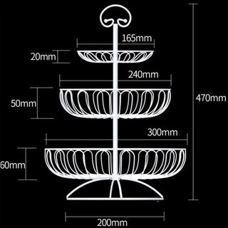 Iron tiered fruit stand