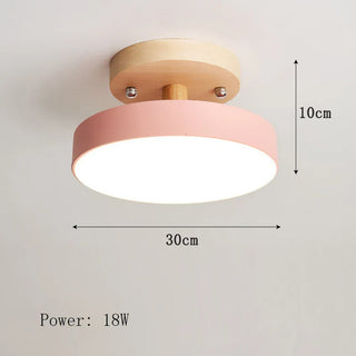 Nordic Wooden Ceiling Light – Scandinavian LED Surface Mount Lamp with Warm Wood Finish