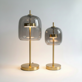 Glass Globe Lamp – Modern Bedside Table Lamp With LED Warm White Light