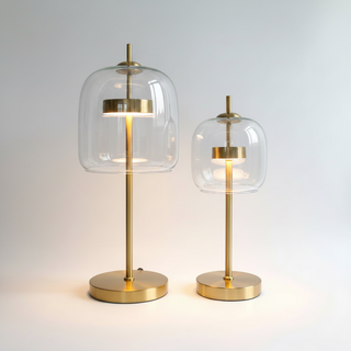 Glass Globe Lamp – Modern Bedside Table Lamp With LED Warm White Light