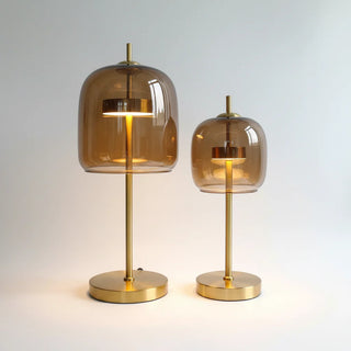 Glass Globe Lamp – Modern Bedside Table Lamp With LED Warm White Light