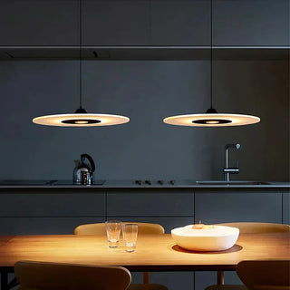 Modern Pendant Lamp – Acrylic Aluminum Disc Light | LED Dual Source, Warm Neutral Cool