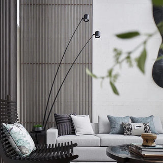 Minimalist aluminium metal floor lamp side – modern clean design