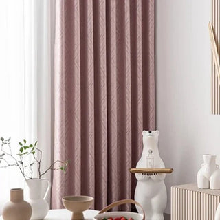 insulated blackout curtain scandinavian coral powder drapes grommet top side view