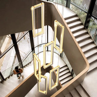 Modern Crystal Chandelier – Elegant Living Room Lighting with Adjustable Dimmable LED