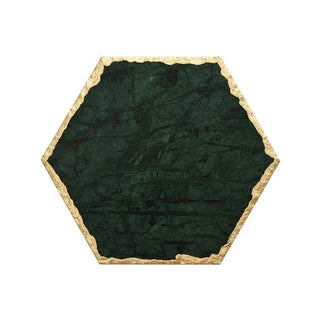 gold edge marble tray earthworks handcrafted eco-friendly stone tray luxury finish angle view