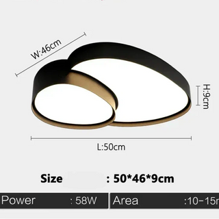 Black Iron Ceiling Light – Modern LED Surface Mount Fixture for Living Room