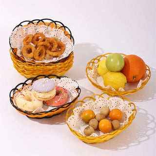 Woven rattan fruit basket