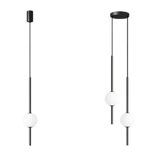 Black glass ball ceiling light fixture — minimalist Nordic design