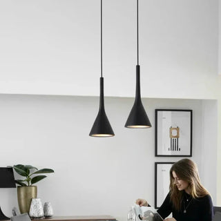 Conical Aluminum Pendant | Adjustable Cable Lighting - Matte Finish Light Fixture
