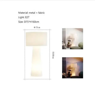 Nordic Fabric Floor Lamp – Scandinavian LED Reading Lamp with Chrome Base